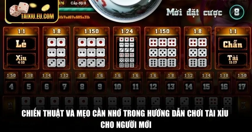 Chiến thuật và mẹo cần nhớ trong hướng dẫn chơi tài xỉu cho người mới
