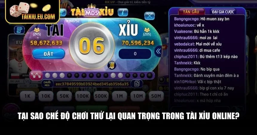 Tài xỉu online có chế độ chơi thử mang lại nhiều giá trị thực tế